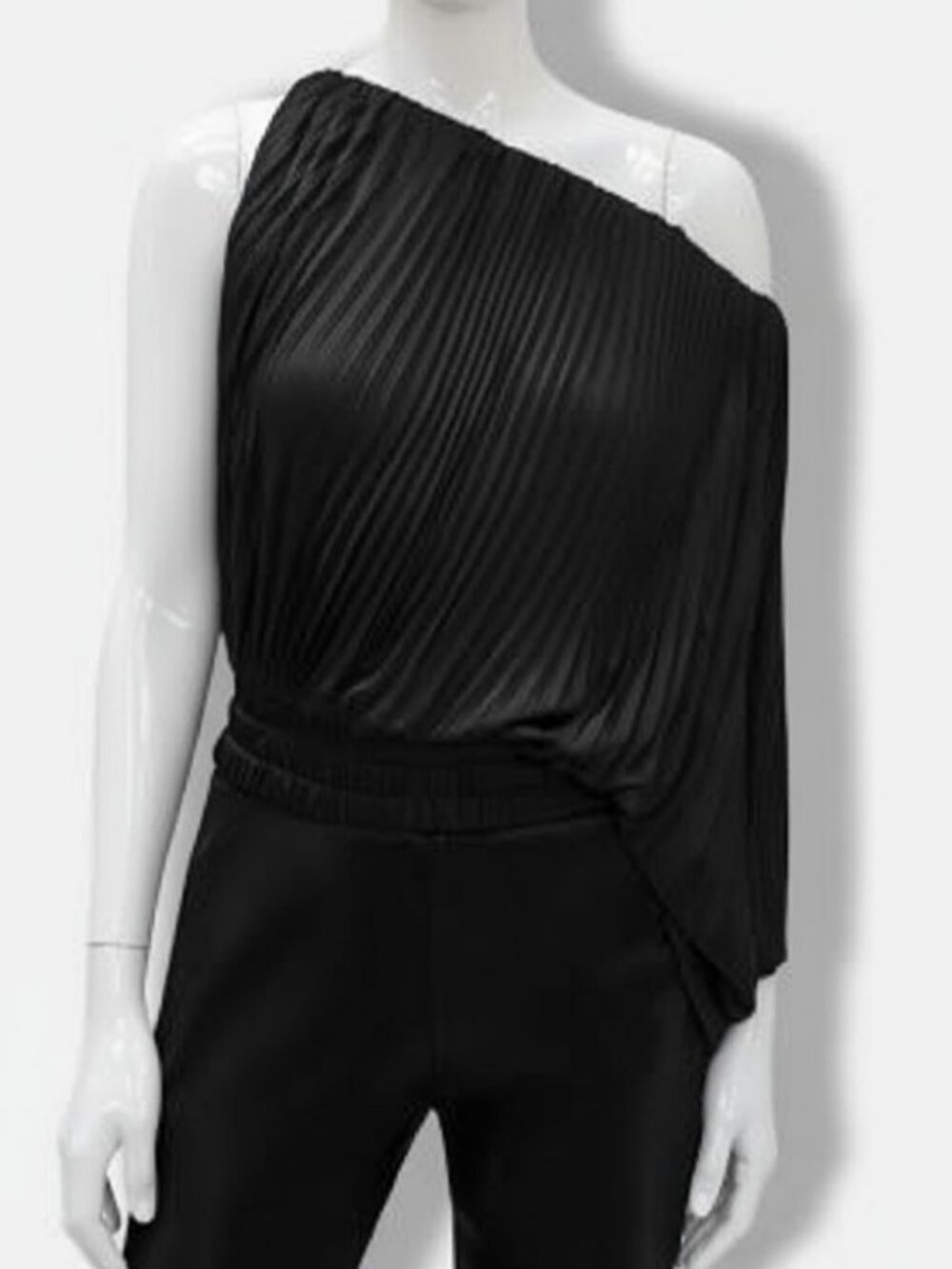 A.L.C. Women's Black Mara Pleated Top Size Small